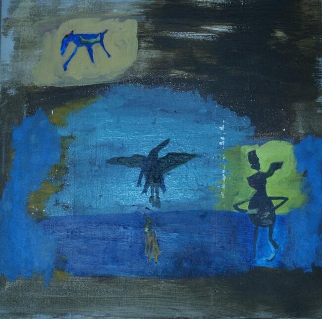 Pintura intitulada "L'ascension du nauf…" por Q.Mumu, Obras de arte originais