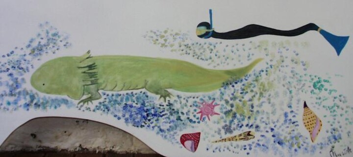 Malerei mit dem Titel "Mural detail 2" von Q.Mumu, Original-Kunstwerk