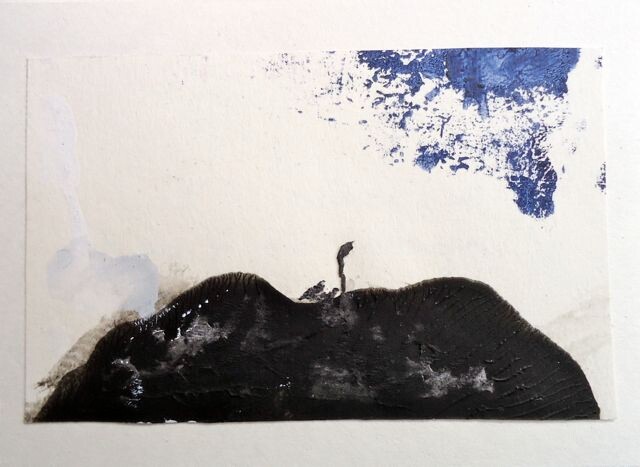 Malarstwo zatytułowany „snake and 2 pigeons” autorstwa Q.Mumu, Oryginalna praca