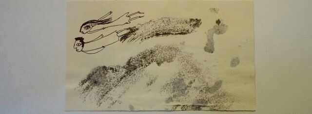 Картина под названием "ani and flying monk" - Q.Mumu, Подлинное произведение искусства