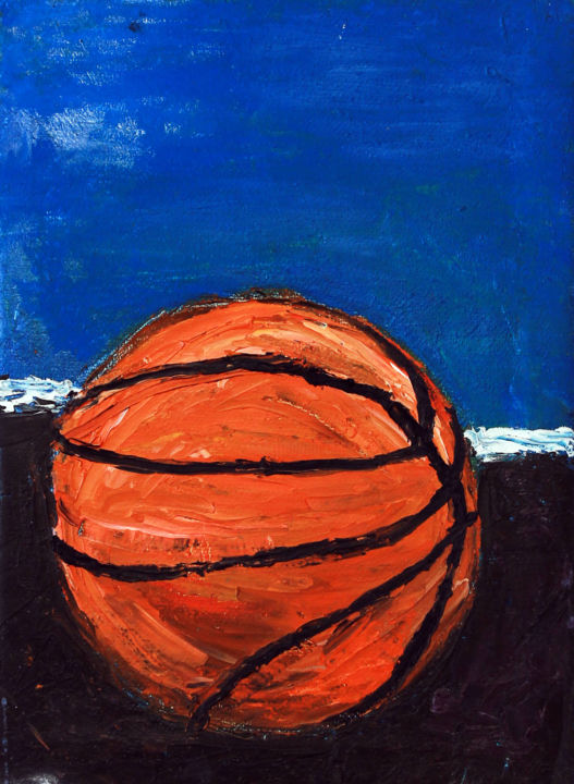 Painting titled "Ball" by Qafar Rzayev, Original Artwork, Oil