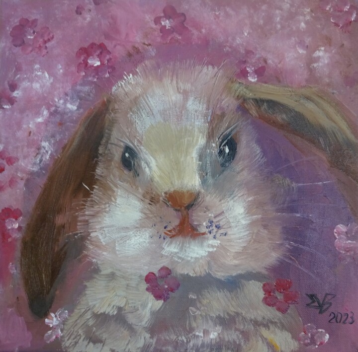 "Розовый кролик" başlıklı Tablo Vera Utekhina tarafından, Orijinal sanat, Petrol