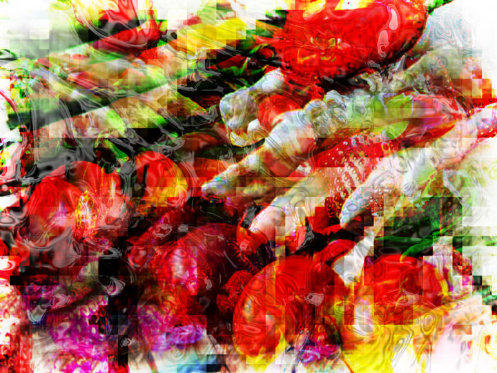 Digital Arts titled "Juicy Fruits" by Qinart, Original Artwork, Collages