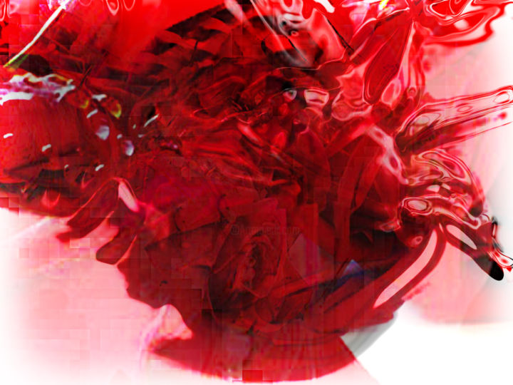 Digital Arts titled "Roses are red" by Qinart, Original Artwork, Digital Painting