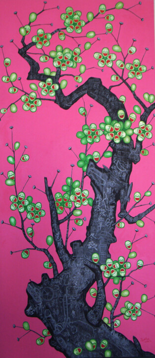 Schilderij getiteld "plum-blossom-series…" door Qiuchil Chen, Origineel Kunstwerk, Inkt