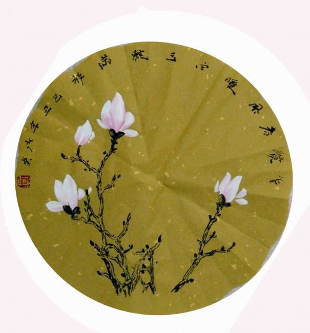 绘画 标题为“玉兰花开2” 由Yongzhen Qi, 原创艺术品