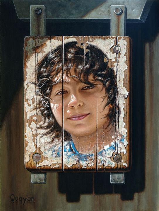 Painting titled "Portrait de Rengvan" by Qoqyan, Original Artwork, Oil