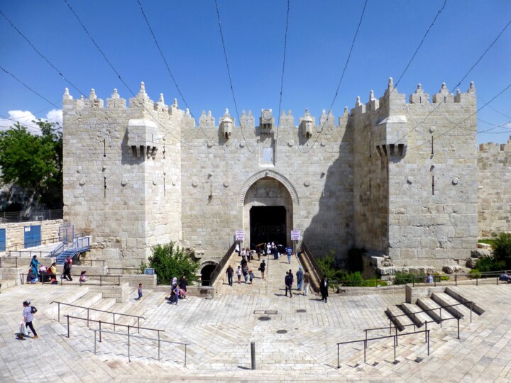 Photography titled "Damascus Gate Gleams" by J.A. Quattro (Qu4ttroStudio), Original Artwork, Non Manipulated Photography