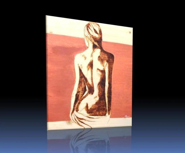 Painting titled "Nudo artistico piro…" by Patrizia Riccardo, Original Artwork, Oil