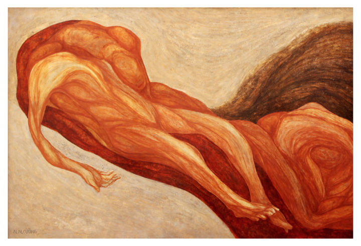 Painting titled "The Crusade" by Nguyen Cuong Nguyen Manh Cuong, Original Art, Lacquer