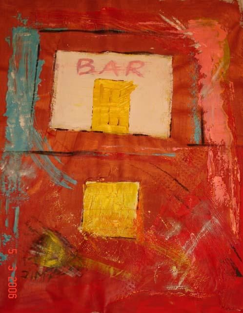 Schilderij getiteld "BAR" door Jimi Glas, Origineel Kunstwerk