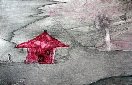 Painting titled "shack" by Quca, Original Artwork
