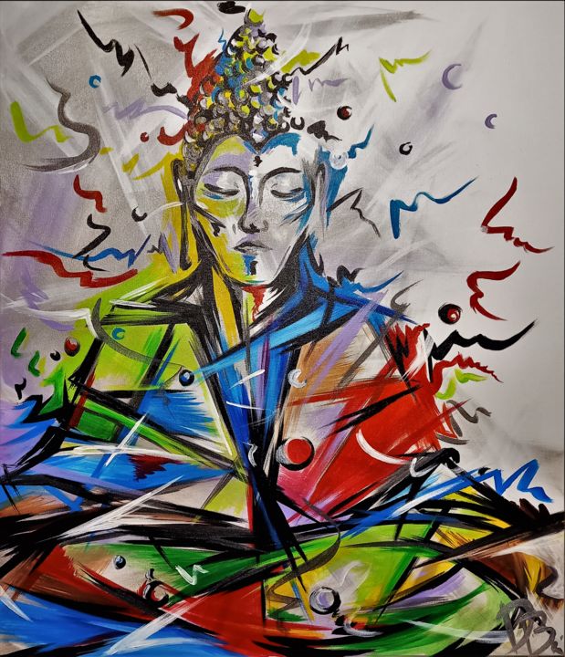 Ζωγραφική με τίτλο "Colours Of Nirvana" από Dominika Bartková, Αυθεντικά έργα τέχνης, Ακρυλικό Τοποθετήθηκε στο Ξύλινο φορεί…