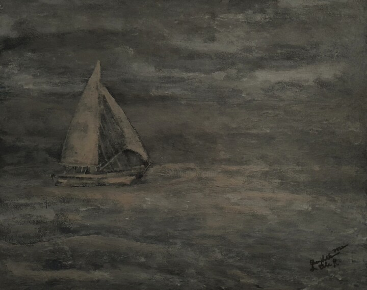 Pintura intitulada "Contemporary Seasca…" por Queennoble Dr. Elle Ramirez, Obras de arte originais, Acrílico Montado em Pain…