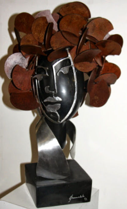 Sculpture titled "mulher355" by Queimadela Dos Santos, Original Artwork, Stainless Steel
