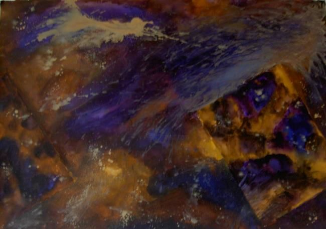 Pintura intitulada "Stelar landscape" por Claudia Ribeiro, Obras de arte originais, Óleo