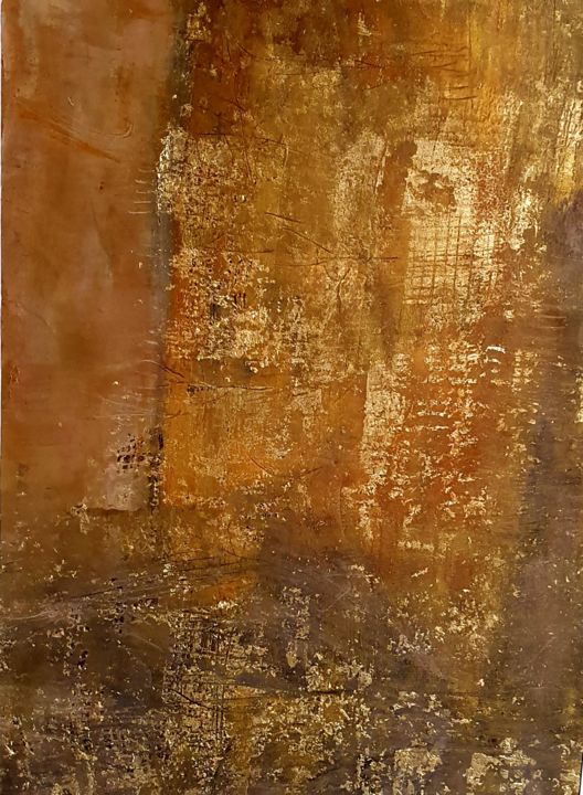 Painting titled "Gold" by Michele Quence, Original Artwork, Ink