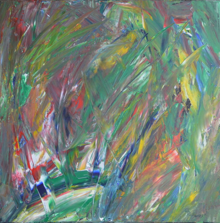 Malerei mit dem Titel "Jungle" von Quentin Monnet, Original-Kunstwerk, Acryl