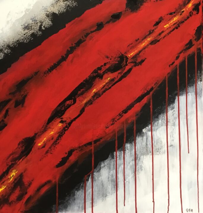 Painting titled "Lave" by Quentin Saint Roman, Original Artwork, Acrylic Mounted on Wood Stretcher frame