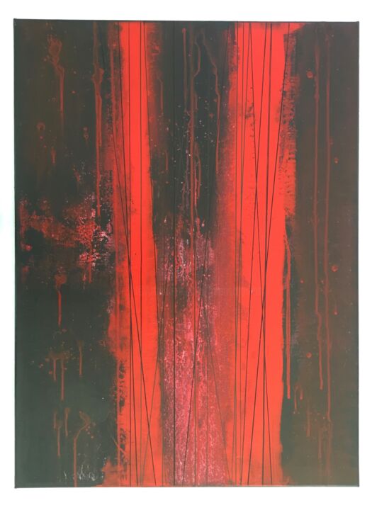 Peinture intitulée "Rouge et Noir 2" par Quentin Saint Roman, Œuvre d'art originale, Acrylique Monté sur Châssis en bois