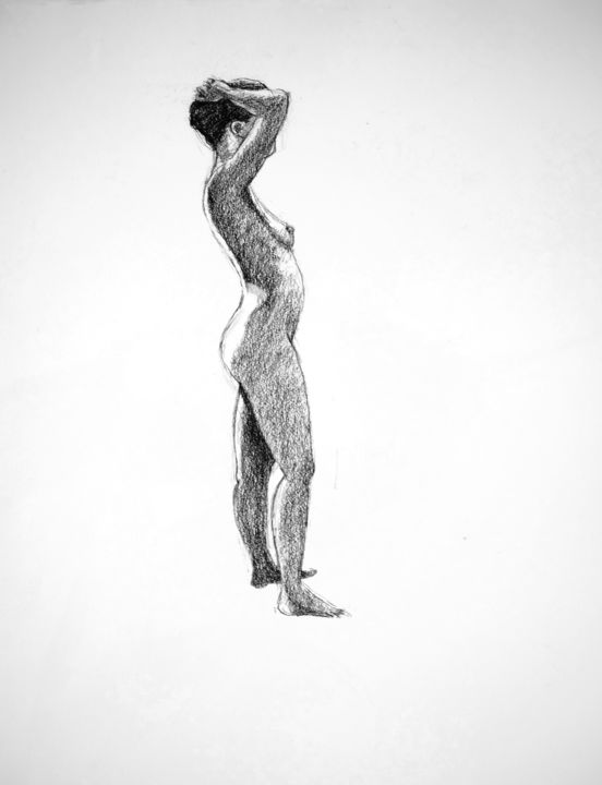 Disegno intitolato "nue 1" da Kevin Bolliet, Opera d'arte originale