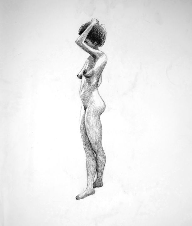 Drawing titled "nue 2" by Kevin Bolliet, Original Artwork