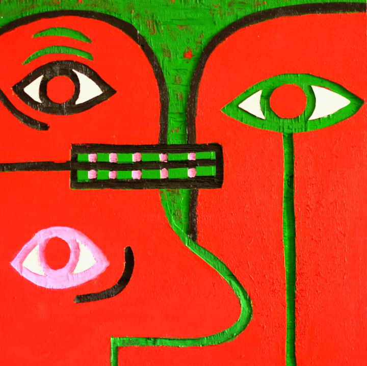 Peinture intitulée "Lucien" par Kevin Bolliet, Œuvre d'art originale,