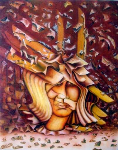 Pintura titulada "La erosión de la me…" por Quino Zoncu, Obra de arte original