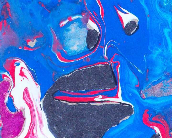 Schilderij getiteld "la faccia blue" door Solo Spence, Origineel Kunstwerk, Acryl