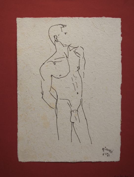 Drawing titled "N.R. N° 20" by R. Cavalié, Original Artwork, Ink