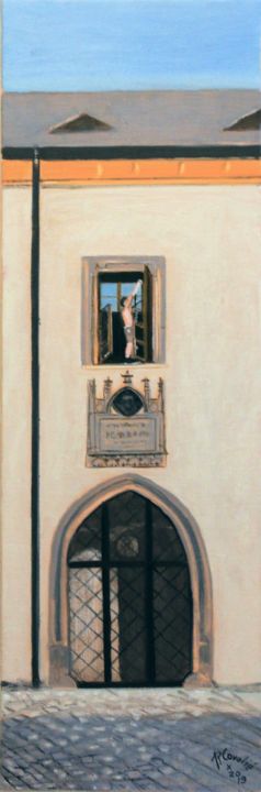 Pintura intitulada "N° 1095 Kunà Hora :…" por R. Cavalié, Obras de arte originais, Óleo Montado em Armação em madeira