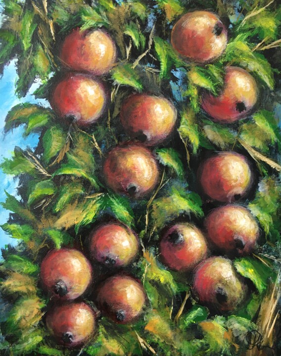 Pittura intitolato "Die Äpfel aus Lumpz…" da Roman Koshmanov, Opera d'arte originale, Acrilico