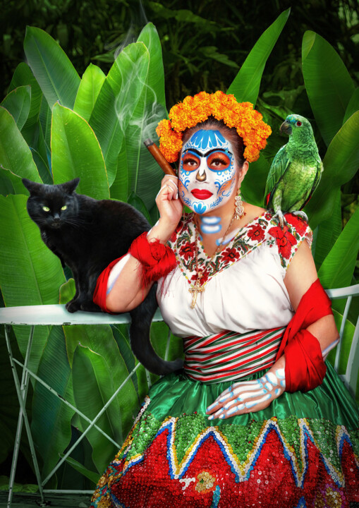 Photography titled "La Catrina and spir…" by R&N Photography, Original Artwork, Digital Photography