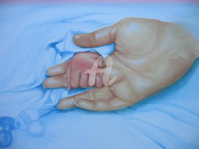 Peinture intitulée "naissance maëlle" par R Pin, Œuvre d'art originale