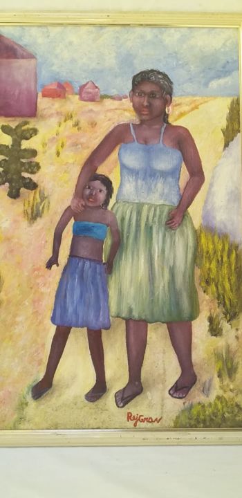Pittura intitolato "Mãe africana" da Raimundo Reygran, Opera d'arte originale, Olio
