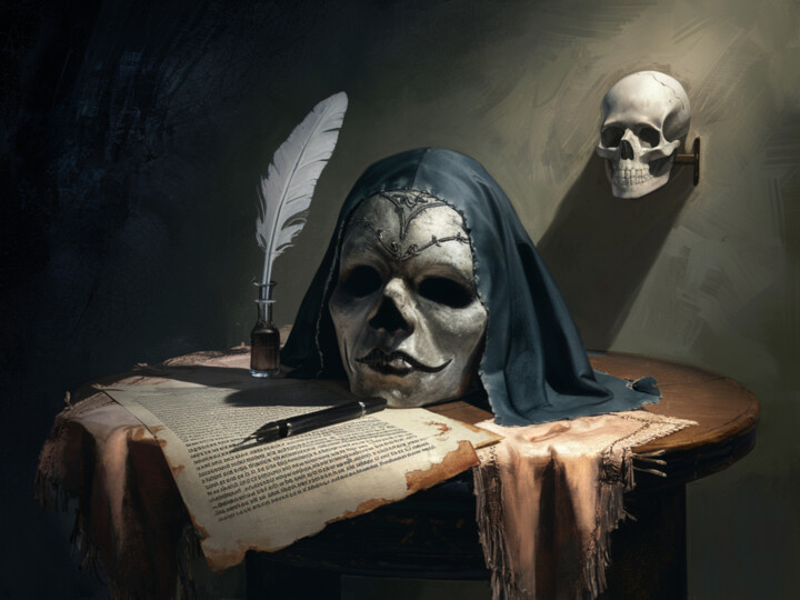 Arts numériques intitulée "the mask" par R.W.Born, Œuvre d'art originale, Image générée par l'IA
