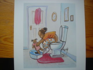 Painting titled "Potty Training" by R. Woodrum, Original Artwork