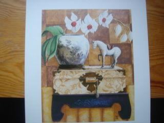 Painting titled "Oriental Still" by R. Woodrum, Original Artwork