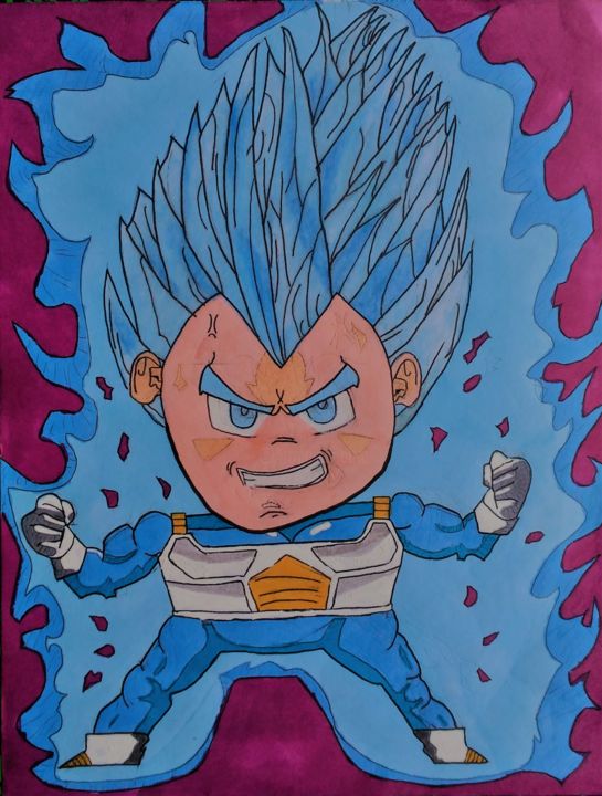 Dessin intitulée "dessin dragon ball…" par R1, Œuvre d'art originale, Marqueur