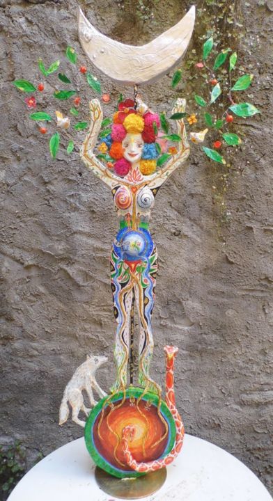 Sculpture titled "Arbre-de-Vie" by Ra-Art, Original Artwork, Paper maché