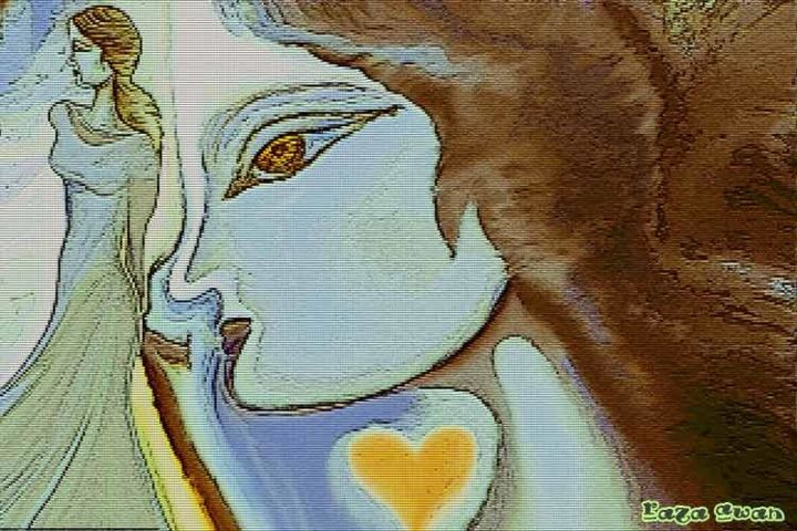 Digital Arts titled "Blue Lady - 1" by Raza-E-Mustafa Awan, Original Art,