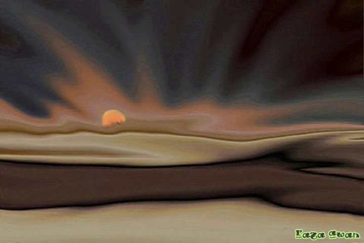 Цифровое искусство под названием "Sunset" - Raza-E-Mustafa Awan, Подлинное произведение искусства