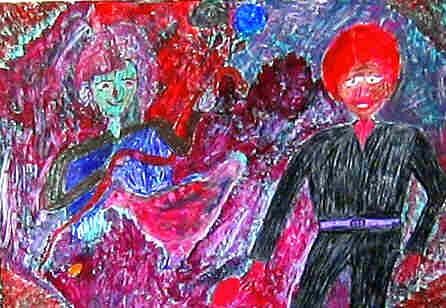 Painting titled "Weiting many" by Raba Martinet, Original Artwork