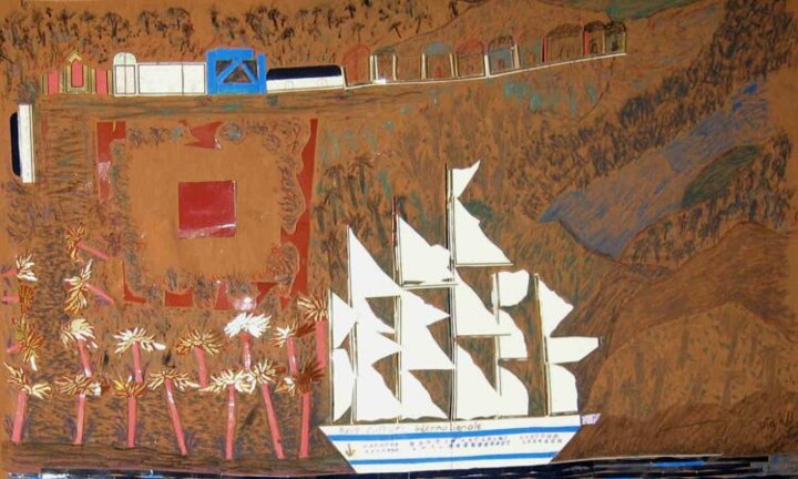 Painting titled "Navy Culture" by Raba Martinet, Original Artwork