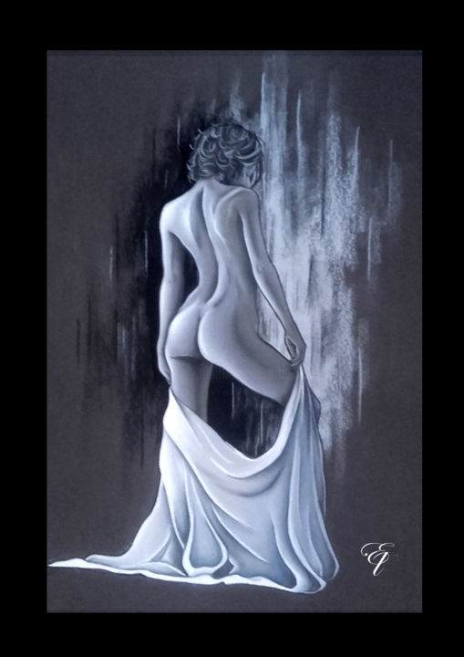 Disegno intitolato "nue.jpg" da Elodie R, Opera d'arte originale, Pastello