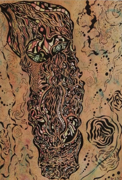 Peinture intitulée "Penn" par Raby, Œuvre d'art originale, Aquarelle