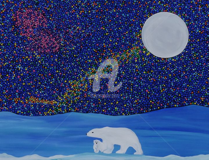 Картина под названием "Polar Night" - Rachel Olynuk, Подлинное произведение искусства, Акрил