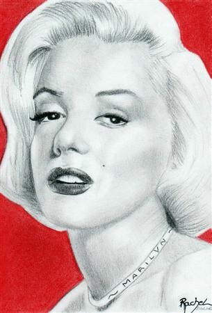 Dessin intitulée "Marilyn Monroe" par Rachel Blairy, Œuvre d'art originale