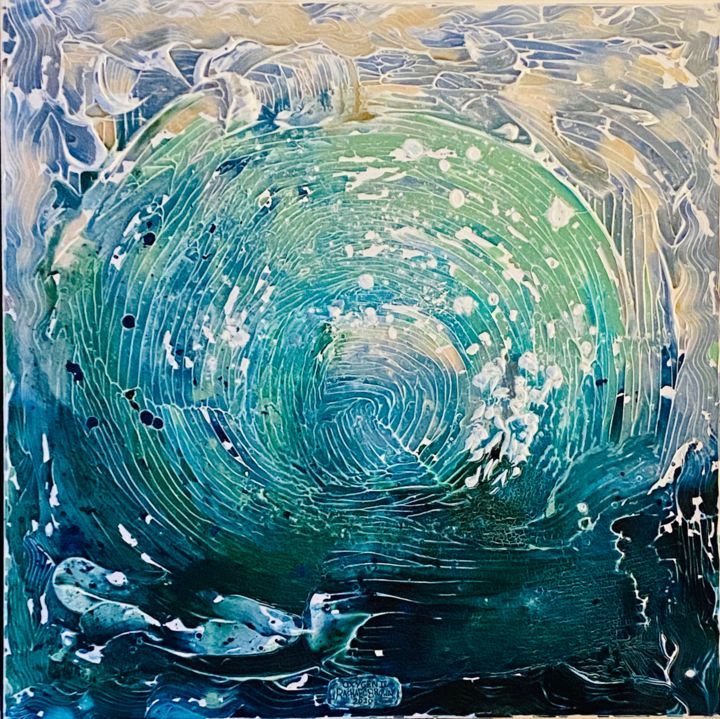 Painting titled "Oxygen 2" by Rachael Brown, Original Artwork, Acrylic