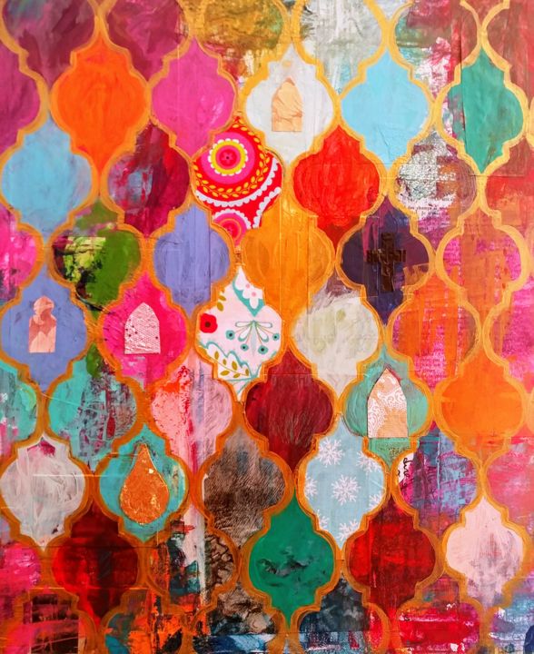 제목이 "Marrakech"인 미술작품 Rachel Filiatrault로, 원작, 아크릴